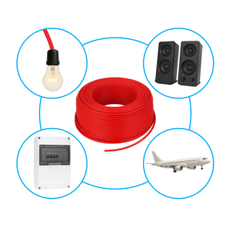 Silicone tinned copper cable 20AWG - 100 conductors - 0.5mm2 - red - flexible