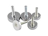 Adjustable furniture foot - M8 27x20mm - silver - furniture leg with washer