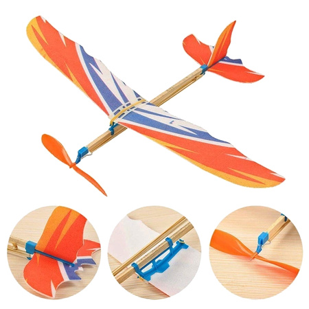 Model samolotu z napędem gumowym 410mm - Samolot dla dzieci - gumówka