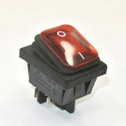 Przełącznik klawiszowy KCD4-R - 16A/250V - Podwójny - ON/OFF - IP65 - czerwony