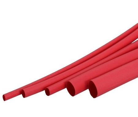 Rurka Termokurczliwa Ø4mm 1mb - czerwona - elastyczna - silikonowa