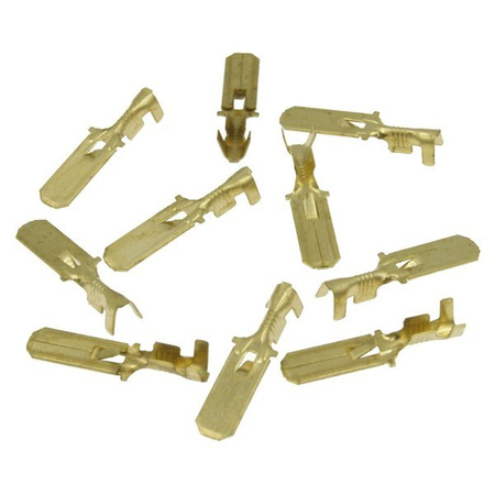 Konektor nieizolowany płaski męski - 6.3mm - wsuwka - na kabel 1-2.5mm2 - 10szt
