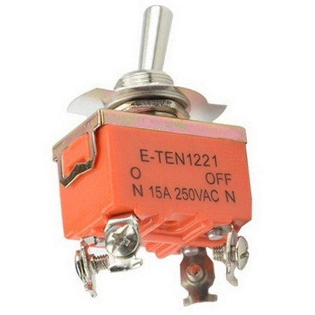 Przełącznik dźwigniowy - E-TEN1221 - 15A - 250V - 2-pozycyjny - 4 piny