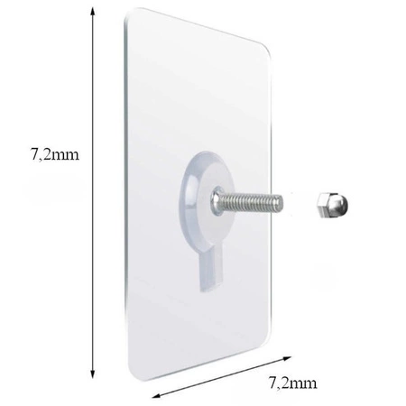 Śruba samoprzylepna 4mm - 2szt - folia 70x70mm - uchwyt ścienny