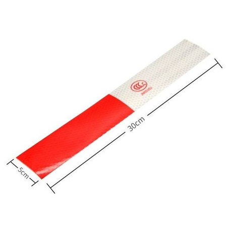 Reflective sticker white and red 30cm 1pc - Self-adhesive stickers