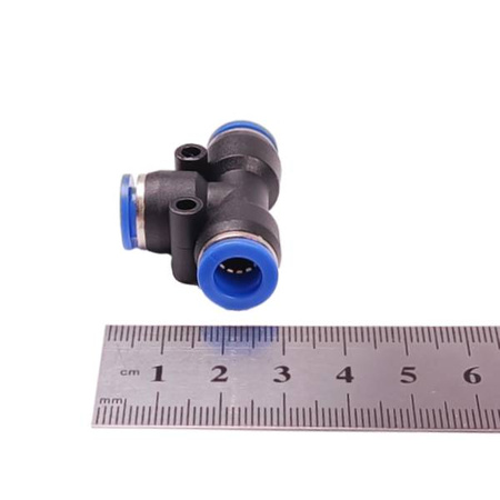 Złączka wtykowa trójnik T PE-8mm - Szybkozłącze pneumatyczne do wody